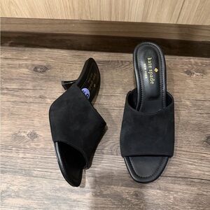 Kate Spade Black Suede Mules 8.5